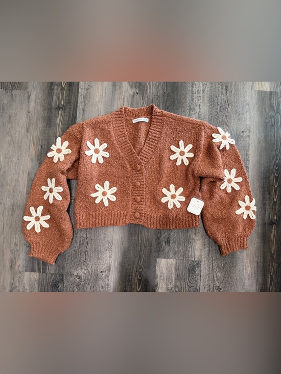 Altar'd State Sweaters - NWT Altar’d State Rust Daisy Cropped Cardigan Sweater Women’s Size Medium